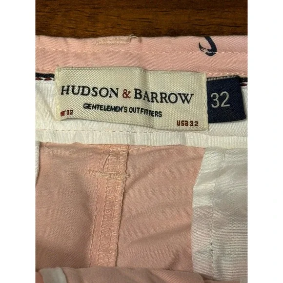 Hudson & Barrow Men's Pink Flamingo Chino Shorts - Size 32 - Summer Tropical - Picture 4 of 6